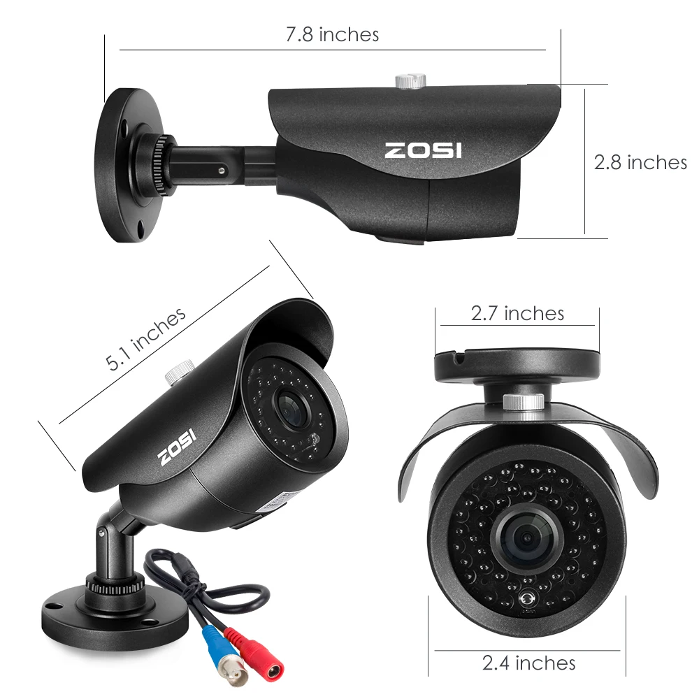 ZOSI 8-канальный сетевой видеорегистратор HD 1080P видео комплект приборов безопасности DVR 4 шт. 2MP Всепогодный ночного видения контрольная пуля Камера CCTVSystem 1 ТБ HDD