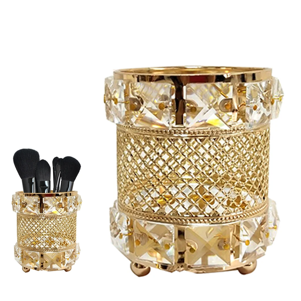 С украшением в виде кристаллов косметических кистей для макияжа с ручкой форме