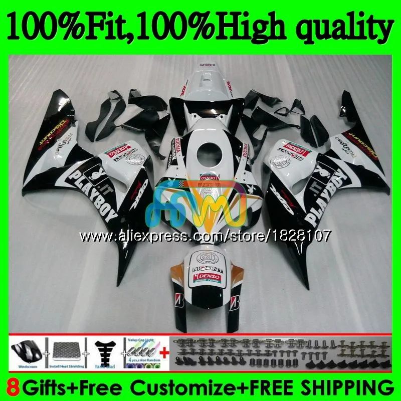 

OEM Injection For HONDA CBR 1000RR 1000CC CBR1000RR 06 07 111BS.9 Black white CBR 1000 RR CBR1000 RR 2006 2007 100%Fit Fairing