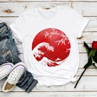 Винтажная женская футболка Kanagawa в стиле фильма Великая волна, Новинка лета, белая Повседневная Женская художественная футболка для девушек, уличная одежда