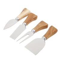 4pcsset stainless steel cheese knife bamboo handle cheese slicer wood handle cheese knives set collection cheese cutter