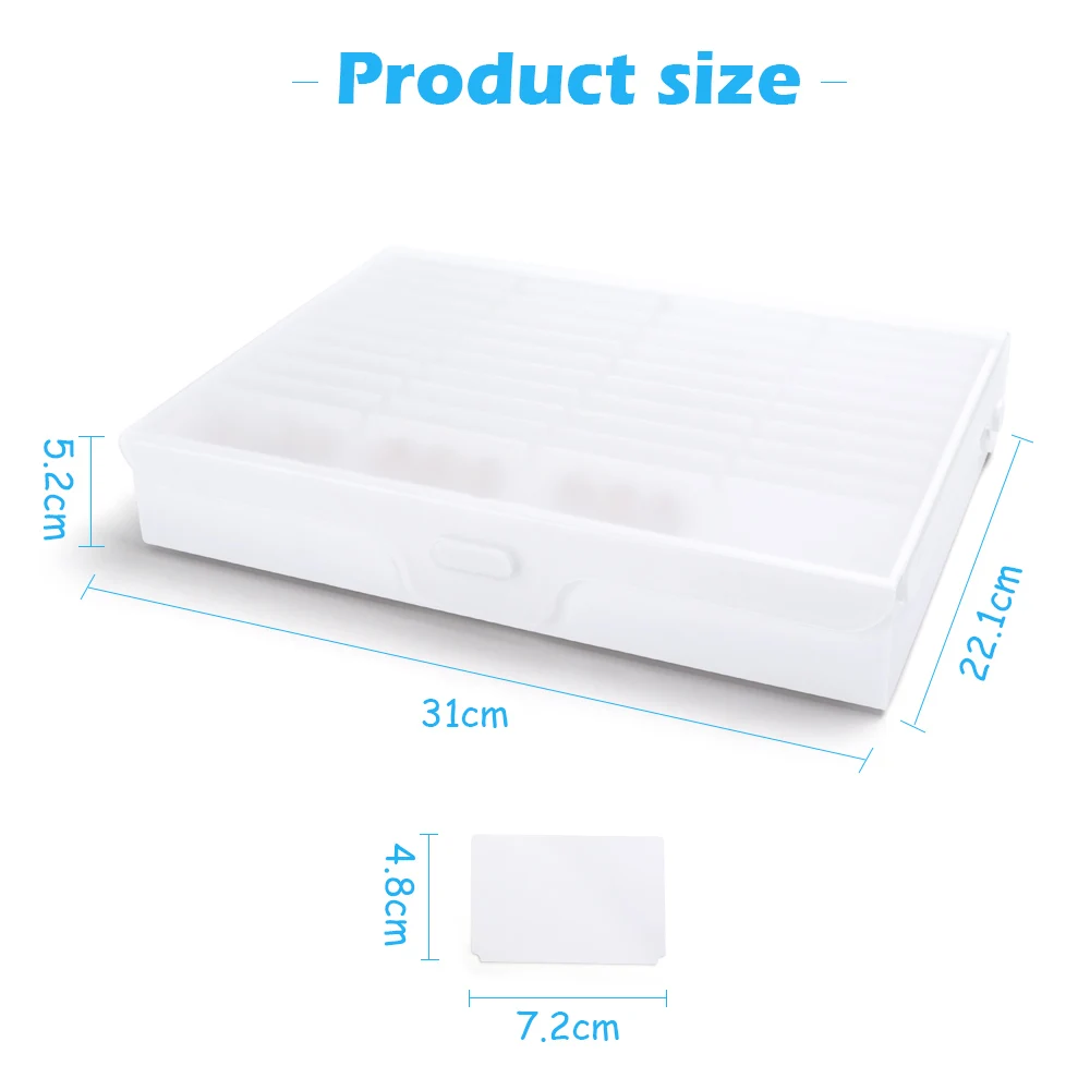 Fake Nail Tips Storage Box 44 Compartments Art Decoration Container False Display Case Acrylic Showing Shelf |