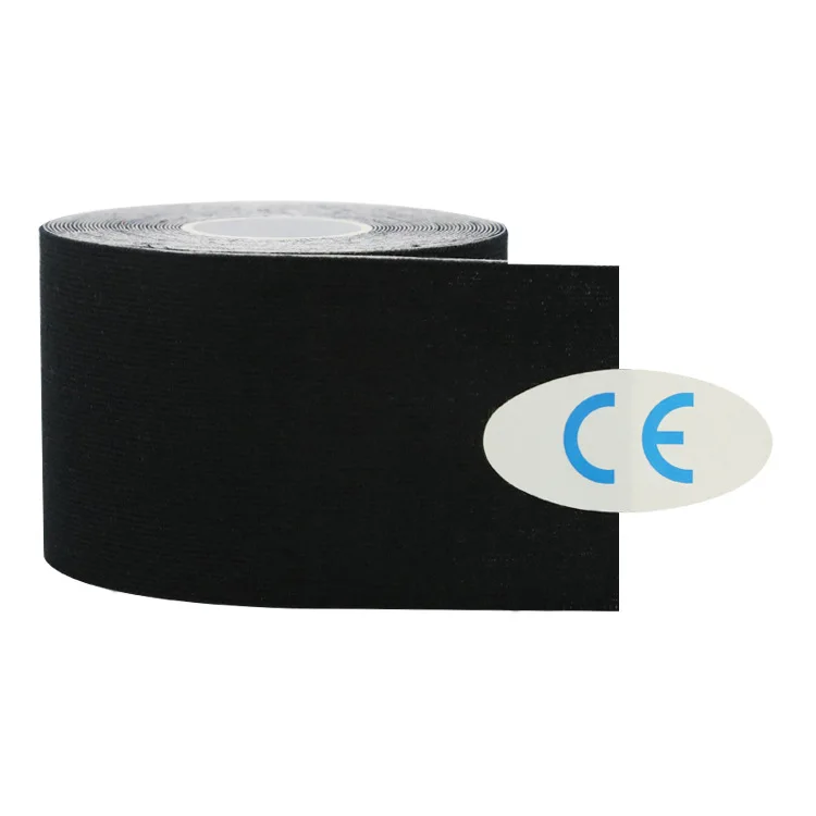Sport Tape Black 5 м эластичная спортивная повязка, лента для защиты колена, самоклеющаяся, хлопок, эластопласт, повязка, Кинезиология мышечная лента для ног, лодыжки - Цвет: Sport Tape Black