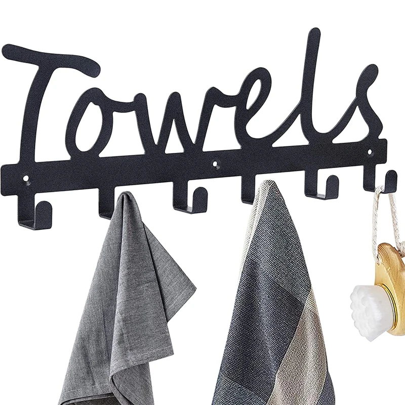 

Bathroom Towel Rack Hooks Wall Mount Door Hooks Towel Holder & Bath Organizer Coat Robe Hook for Bath or Kitchen