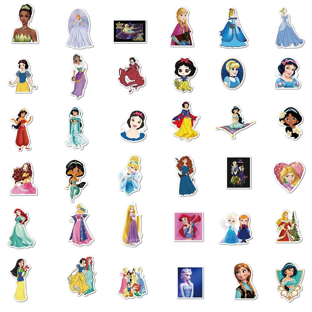 Disney-pegatinas de princesa de Frozen para ni&ntilde;os, juguetes de Winnie the Pooh, impermeables, para monopat&iacute;n, port&aacute;til, Stikers de dibujos animados, 10/50/100 Uds.-3