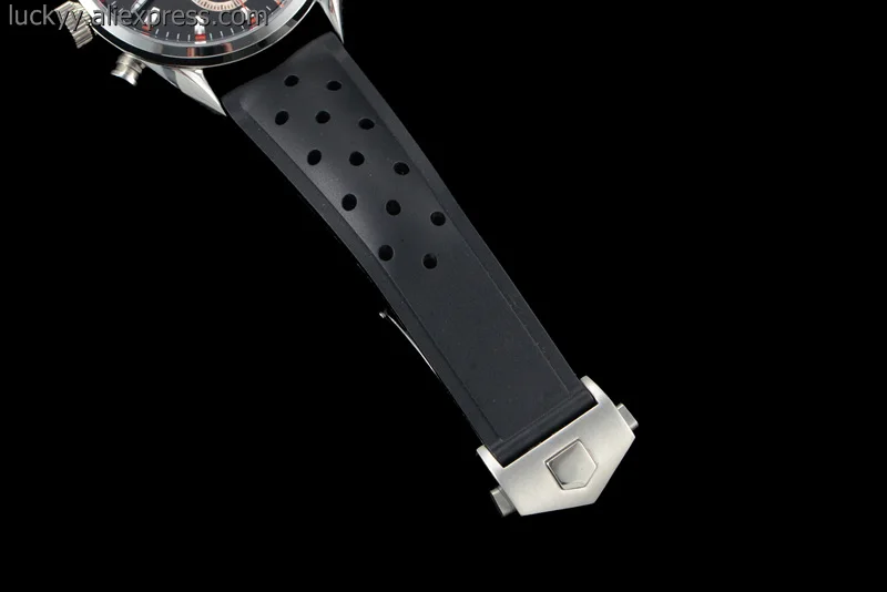 Часы мужские кварцевые с хронографом из нержавеющей стали резиновым ремешком |