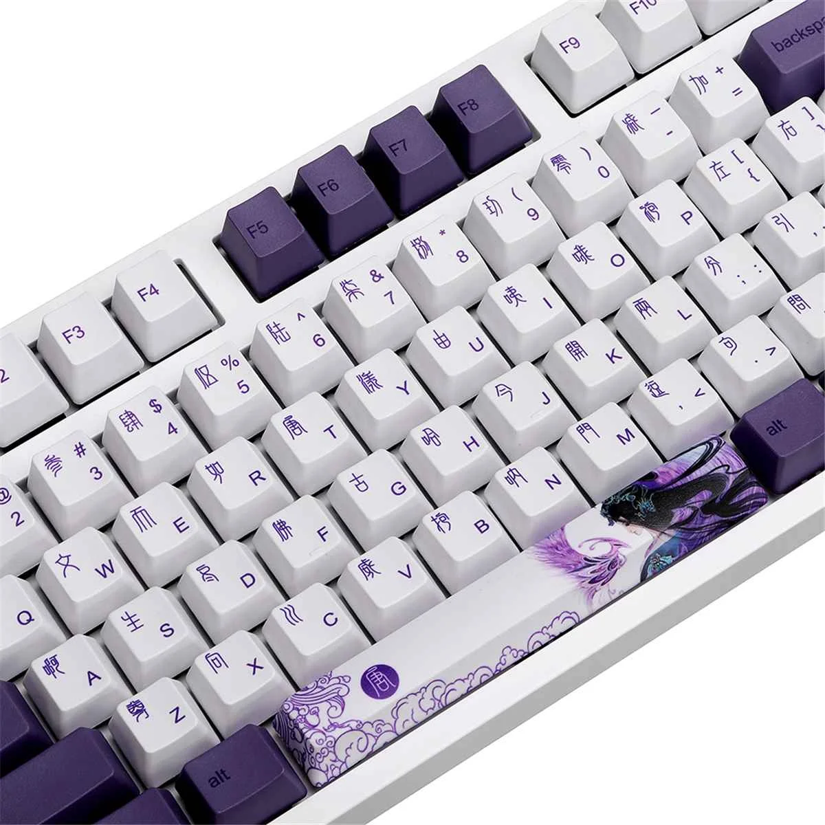 

61/108 Keys Keycaps Set Purple Datang Keycap PBT Sublimation Keycaps OEM Profile for Mechanical Keyboard Keycap Chinese Style