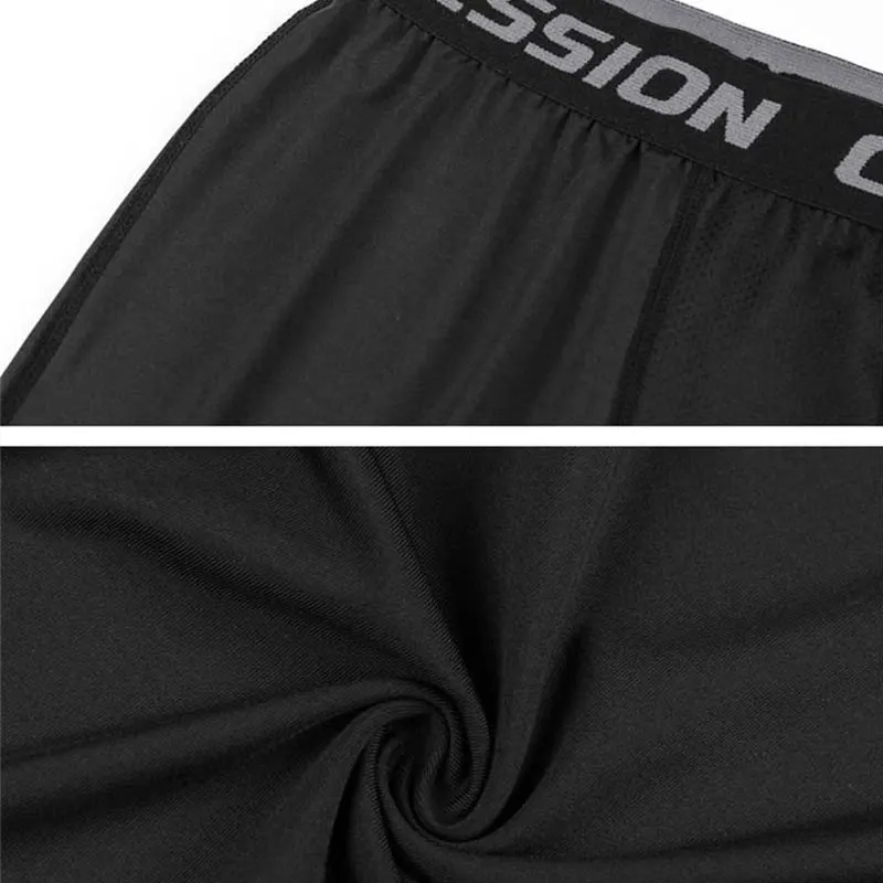 Мужские спортивные быстросохнущие леггинсы облегающие штаны-капри для