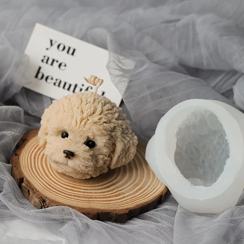 

Teddy Dog Head Silicone Candle Mold DIY Aromatherapy Form Plaster Molds Handmade Candle Plaster Making Resin Crafts