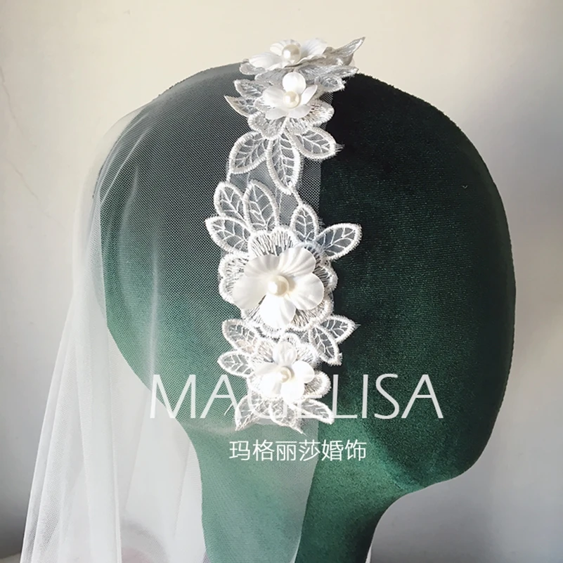 Фата Женская длинная в винтажном стиле вуаль для невесты свадьбы Белый/цвет