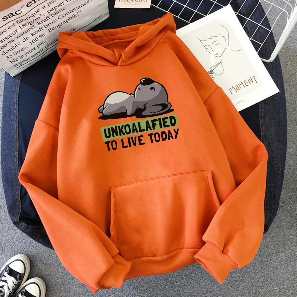 

Unkoalified To Live Today Hoodie Cartoon Bear Comics Streetwear Men Autumn Fleece Warm Hooded Casual Comfortable Mens Sweatshirt