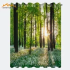 Шторы с лесом Солнечный лес с диким чесноком, очаровательные полевые цветы, пейзаж, драпировка для гостиной, спальни, окна