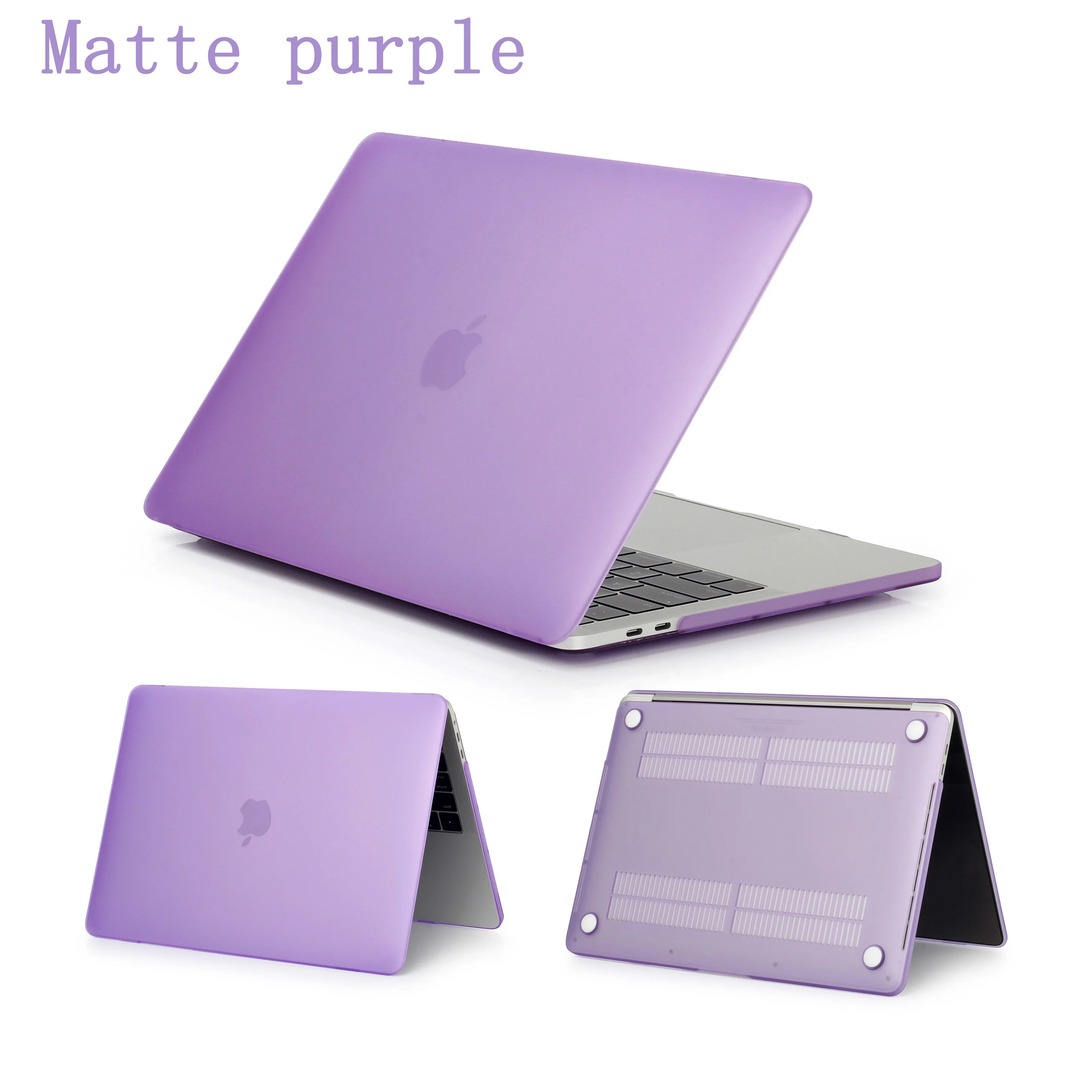 Matte purple Кристальный матовый чехол для Apple Macbook Air Pro retina 11 12 13 15, для Mac book New Pro 13,3 15,4 дюймов с сенсорной панелью, A1932+ подарок - Цвет: Matte purple