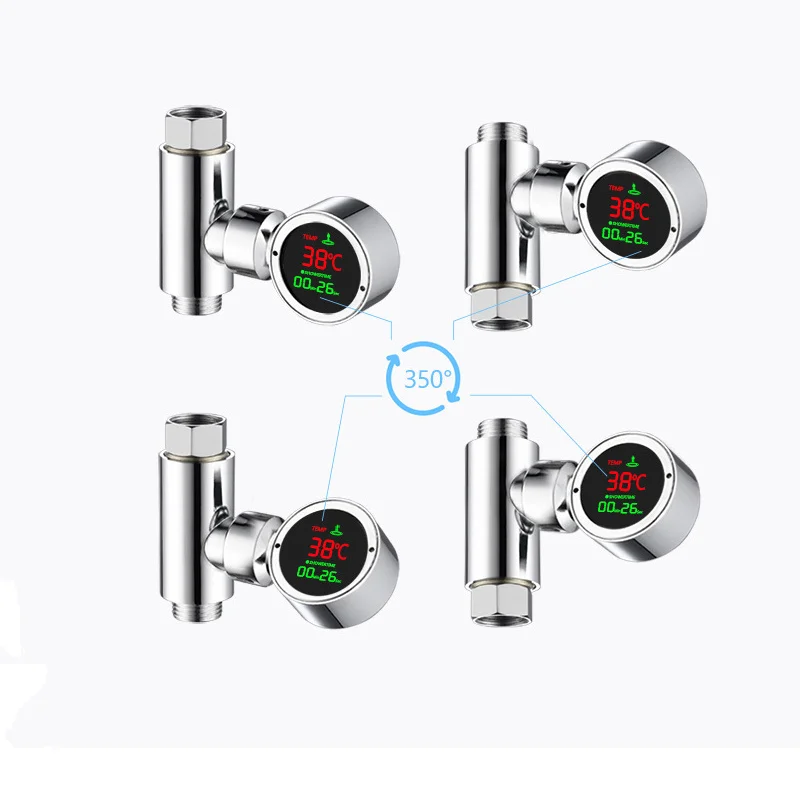 Смеситель для душа светодиодный дисплей температуры воды датчик ванная комната