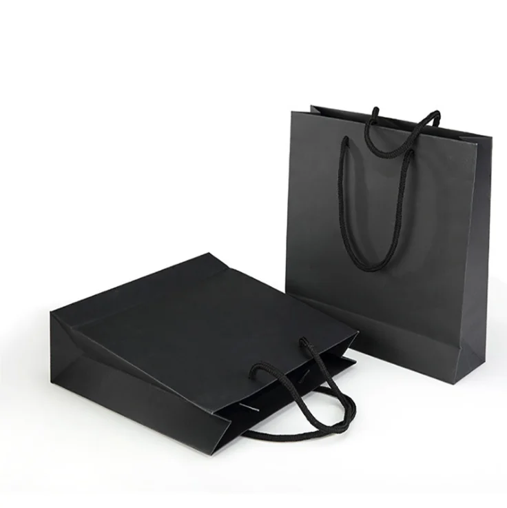 10 шт./Черная бумажная сумка для карт Подарочная покупок праздничные вечерние