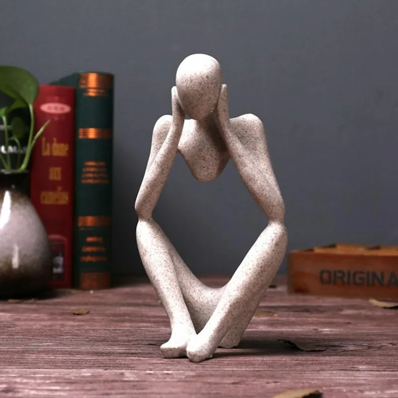 

Modern European Style Resin Abstract Thinker Statue for Decoration Simple Sculpture Figurine Hotel Office Home Decor New