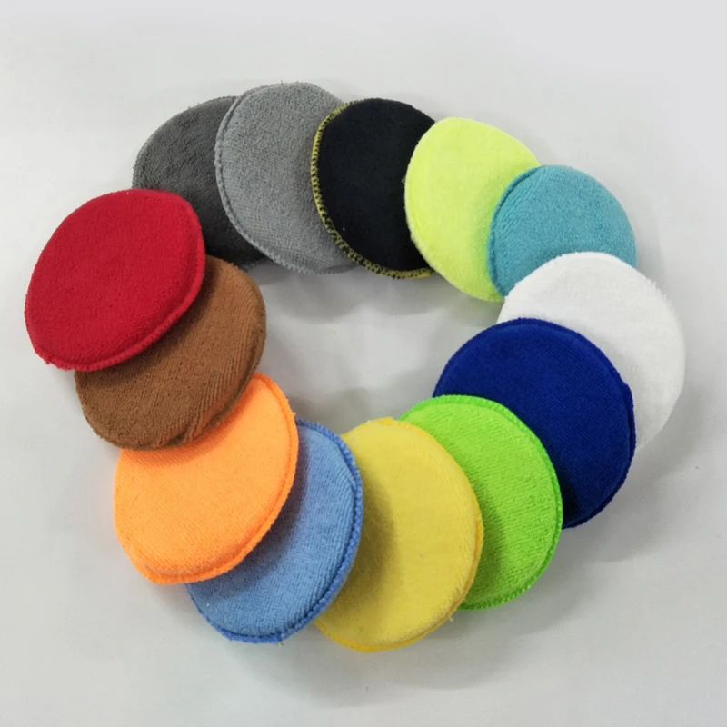 

1pc Soft Microfiber High Density Premium Car Wax Applicator Pad Polishing Sponge For Apply Remove Wax Auto Care Cleaning Tools