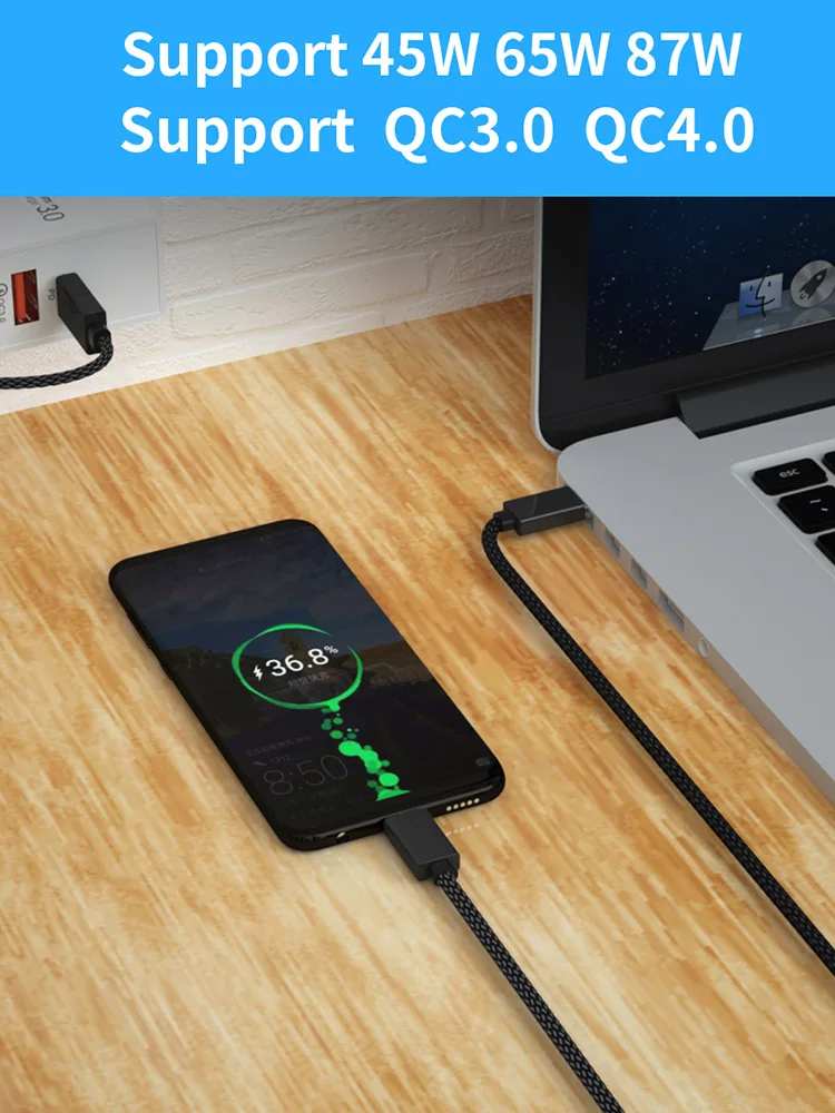 PD 100W Fast Charging Cable 5A USB C Type to Date for Macbook Pro Samsung S9 S10 Huawei MateBook P30 P20 | Мобильные телефоны и