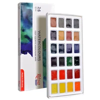 16/24 Color Solid Watercolor Paint Set  Student-level Watercolor Painting Paint for Beginners and Art Students