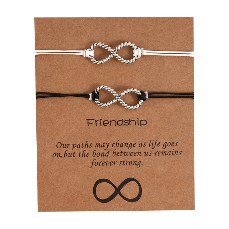 Очарование Новая дружба карта браслет творческая личность сплав 8-Характер