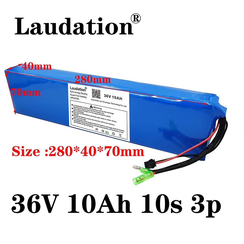 

Laudation-блок батарей электрического велосипеда, е-байка 36В, 10Ah, 18650, 500W, высокая Мощность и Ёмкость, мотоцикл скутер с 10S 3P,BMS.