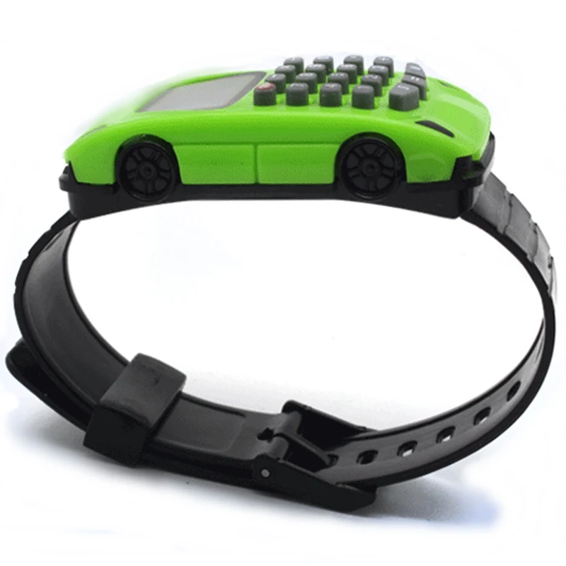2018 Новые Креативные детские часы с калькулятором и мультяшным автомобилем для
