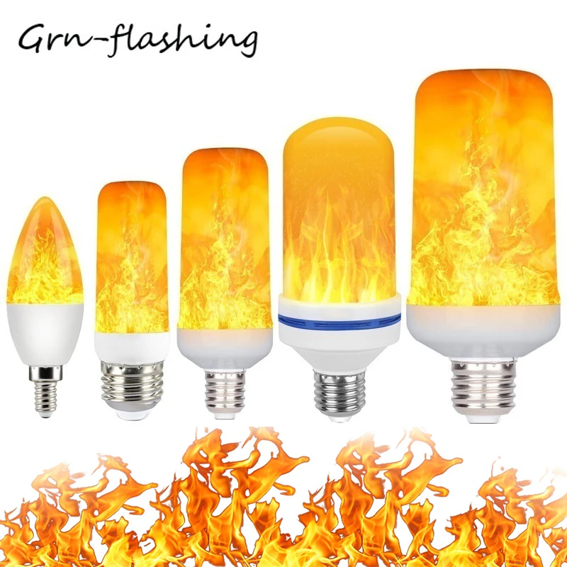 Лампа светодиодная с эффектом пламени E27 3 режима|Светодиодные лампы и трубки| |