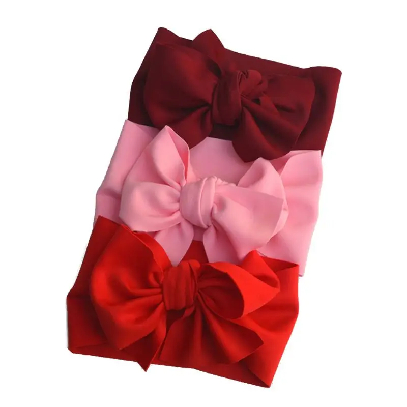 

3 Pcs Baby Big Knot Bow Headband Girls Oversized Hair Bows Headwrap Kids Turban T3LA