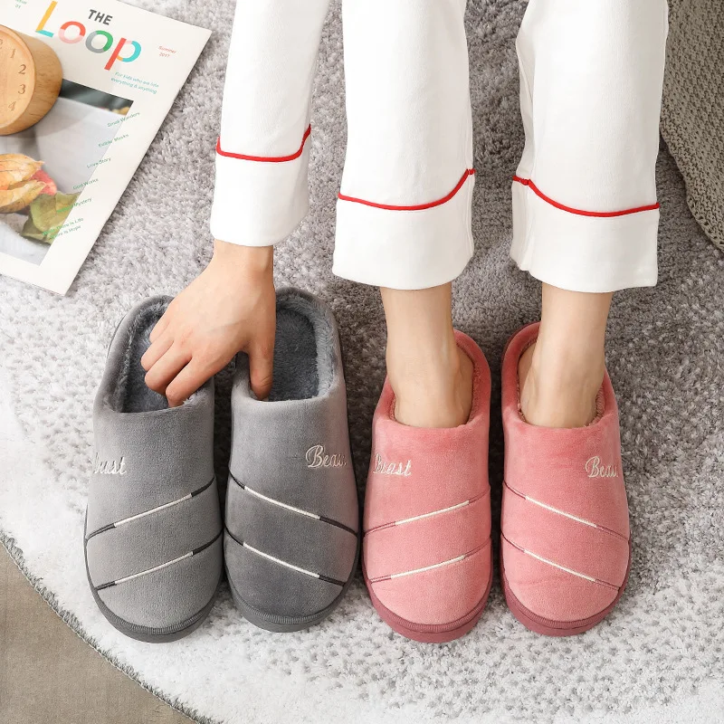 Женские тапочки домашние плюшевые мягкие милые хлопковые тапки обувь