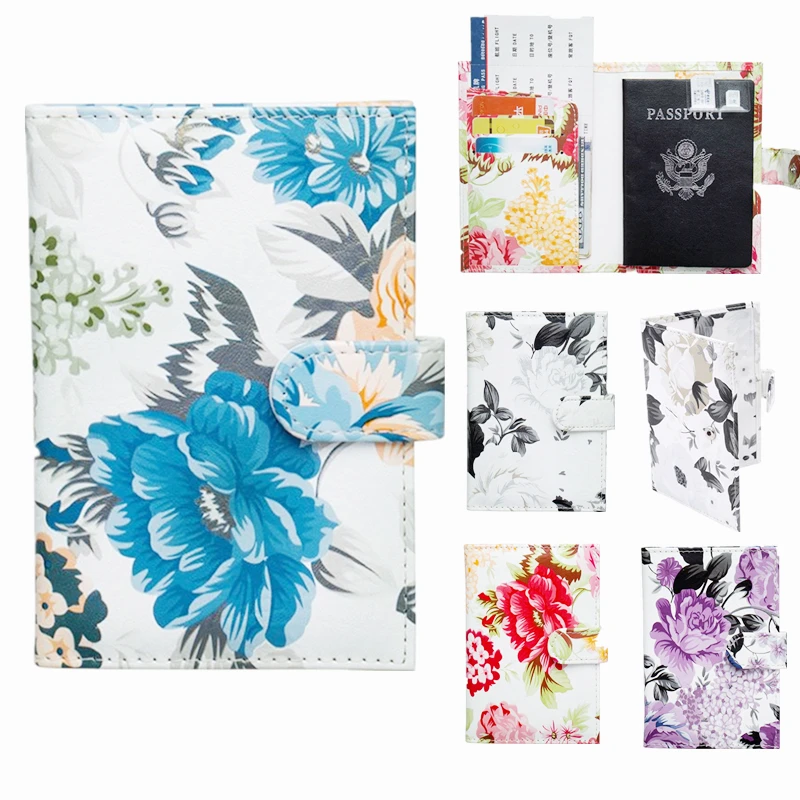 Женский чехол для паспорта Сумка с цветочным принтом элегантный дорожный