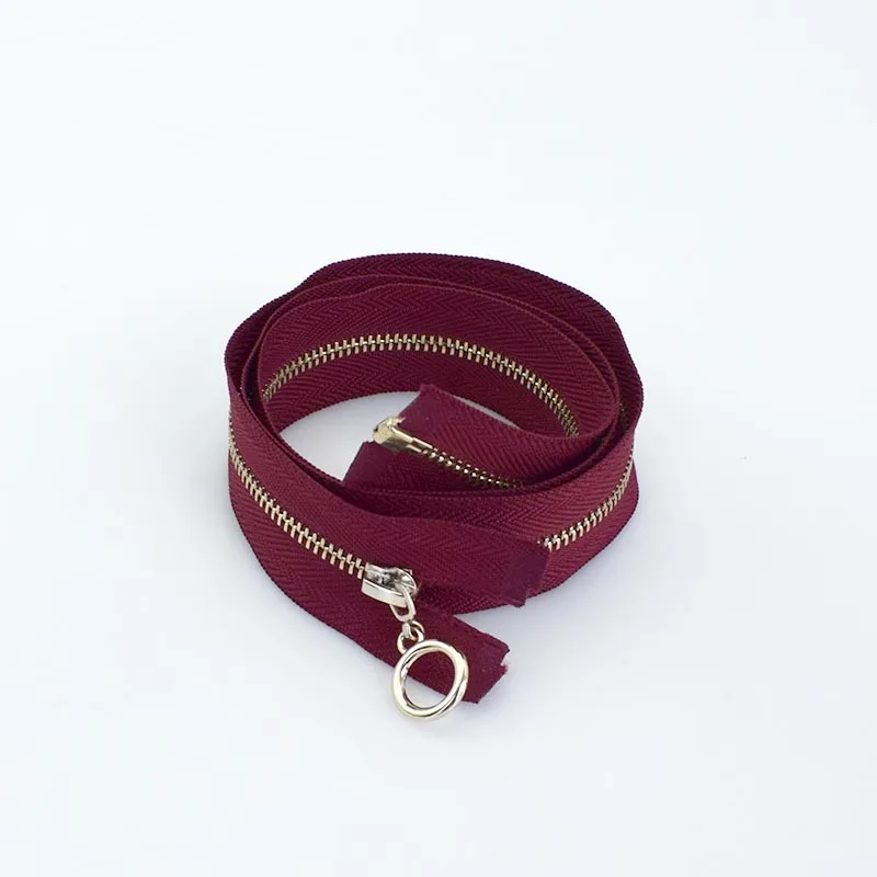 wine red Meetee 2/5 шт 3#70 см с металлическими заклепками; туфли-лодочки на молнии, Fermeture застежкой-молнией A Coudre с открытым концом застёжка-молния для шитья DIY аксессуары для одежды KY2135 - Цвет: wine red