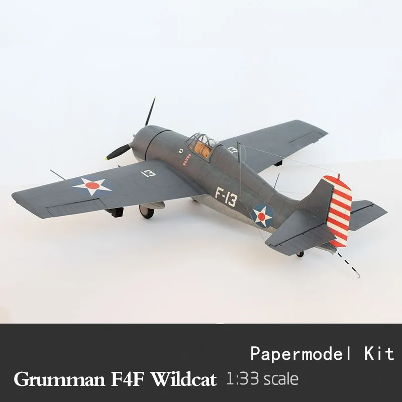 1:33 Scale Grumman F4F Wildcat Fighter сделай сам ручная работа бумажная модель набор головоломок