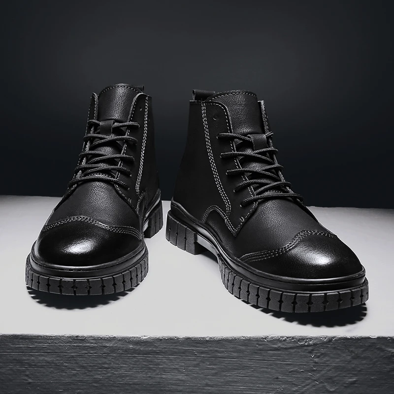 Новинка Мужские ботинки Сезон осень-зима Винтажные мужские ботильоны с высоким