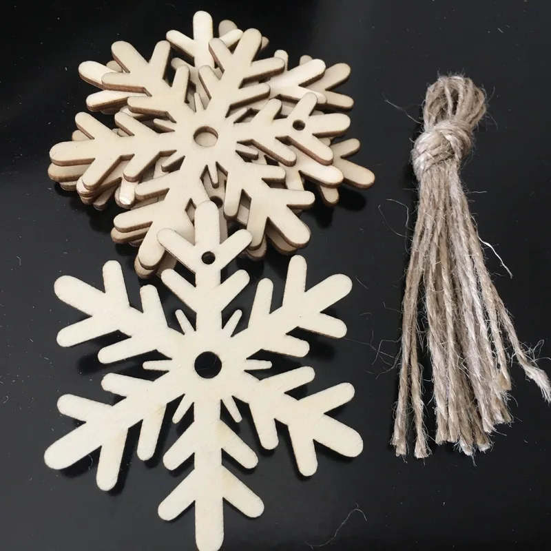 10 шт. деревянные рождественские украшения необработанные подвесные орнаменты с