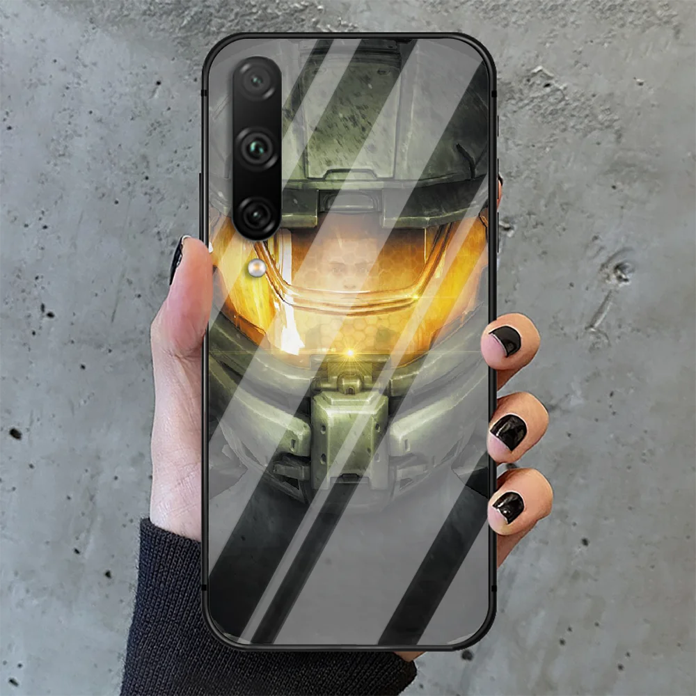 

Game halo 5 Phone Tempered Glass Case Cover For huawei honor 7 8 9 10 20 A X S lite i pro Shell Painting Soft Funda Back
