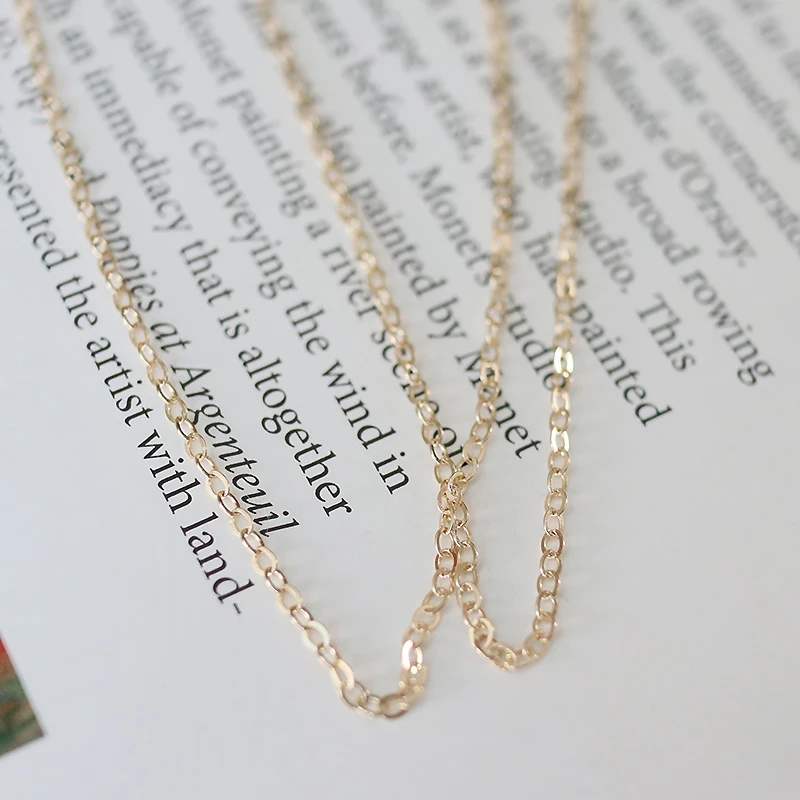 Non Tarnish 14K Gold Filled 1.65mm O Flat Thin Chain for Jewlery Making 1meter | Украшения и аксессуары