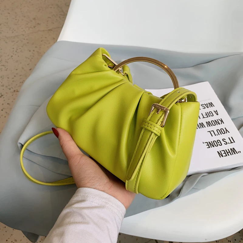 Маленькие сумки через плечо из искусственной кожи с металлической короткой