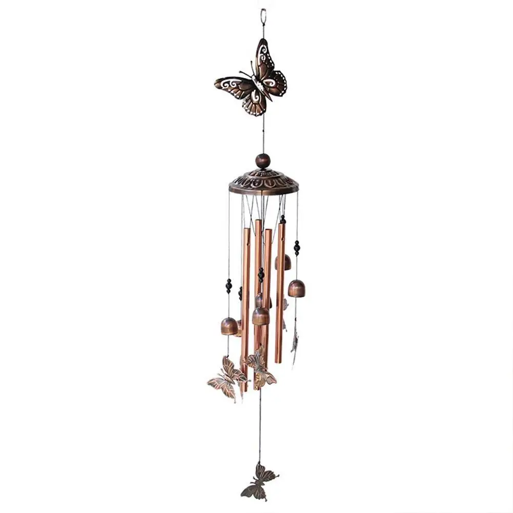 

1 String Metal Retro Style Butterfly Tortoise Shape Wind Chime Home Garden Decoration Copper Color Pendant