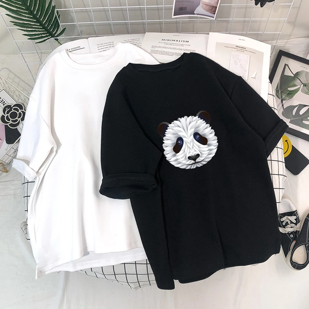 Футболка на заказ милая одежда с рисунком панды летняя унисекс парные топы