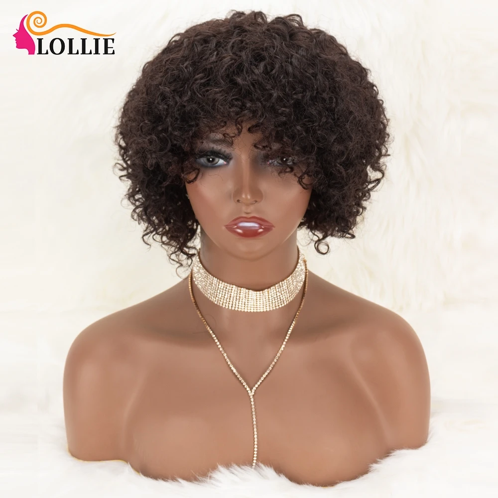 

Water Wave Human Hair Wig Pixie Cut Wigs Brazilian Hair Remy Full Machine Made Short Wigs For Black Women Curly Wigs