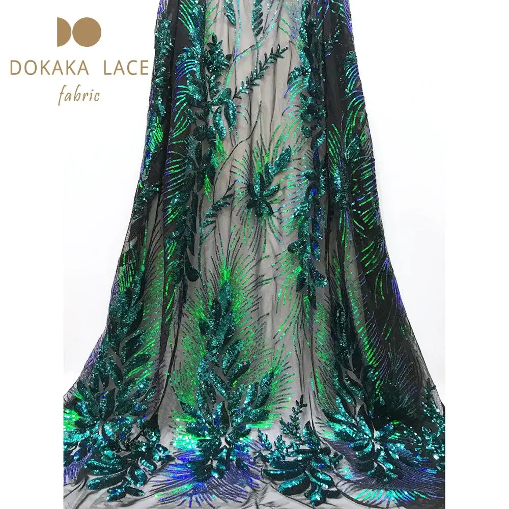 Ослепительный дизайн 2019 зеленая сетчатая ткань с блестками Красивый Тюль