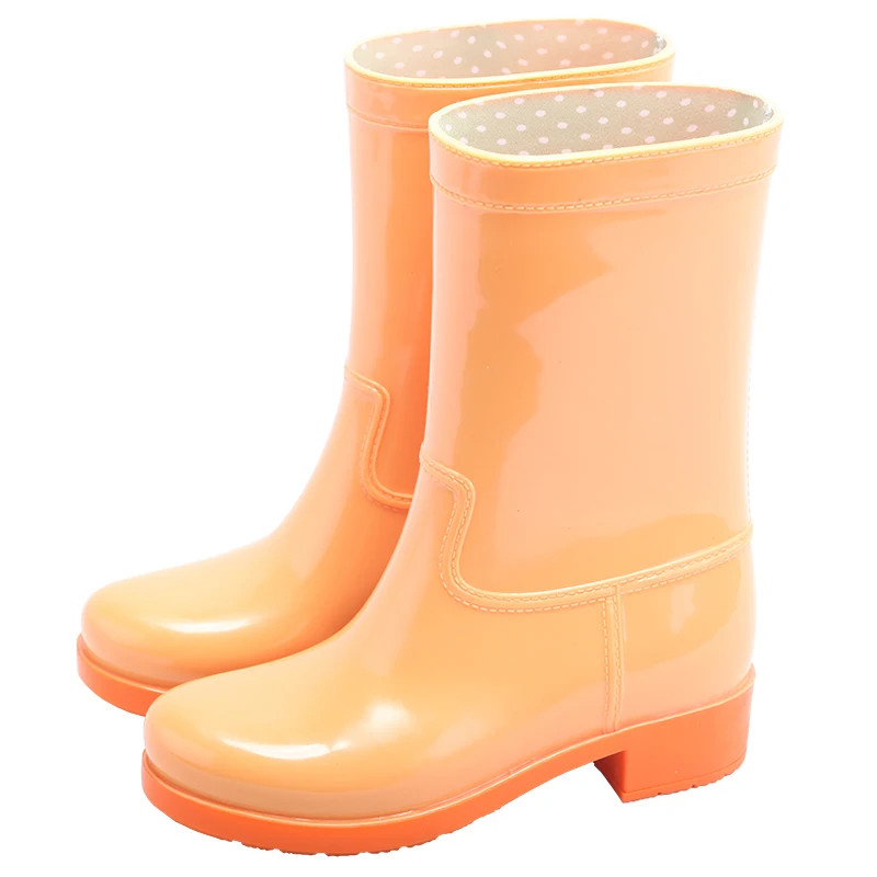 Резиновые сапоги женские Сапоги до середины икры с нескользящей подошвой Модные