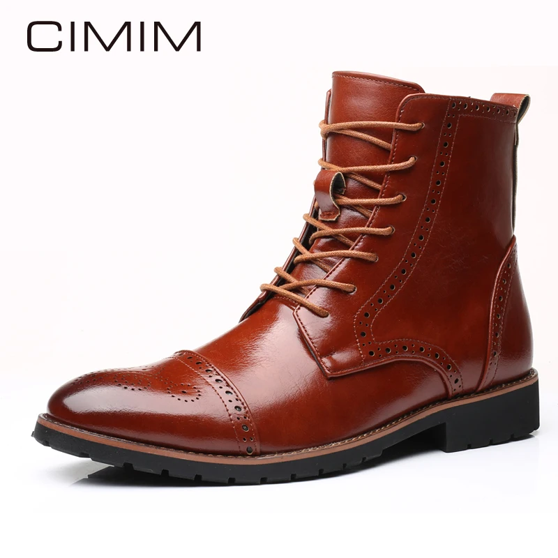 Брендовые модные мужские ботинки CIMIM в деловом стиле итальянские зимние
