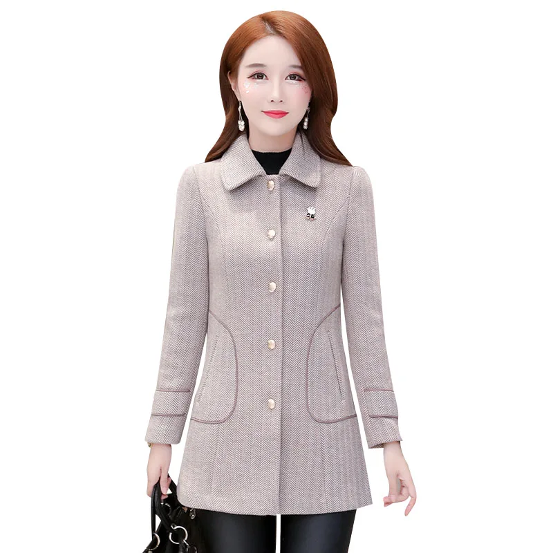 Classic coat Women short jacket High quality woolen coats Korean fashion clothing Quality fabric Suitable for spring autumn 1429