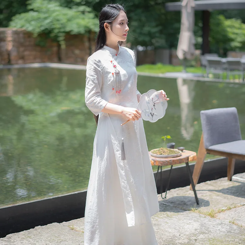 Современная китайская традиционная одежда hanfu вышитая юбка литературное ретро