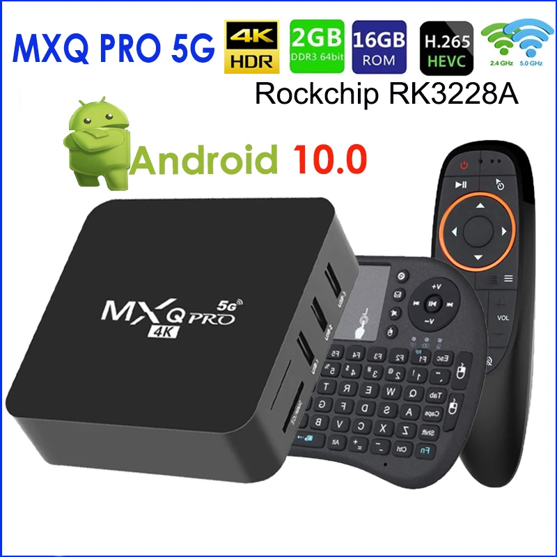 Smart Android 10 0 блок для ТВ MXQ PRO 4K телефон четырёхъядерный 2 Гб 16 | Электроника