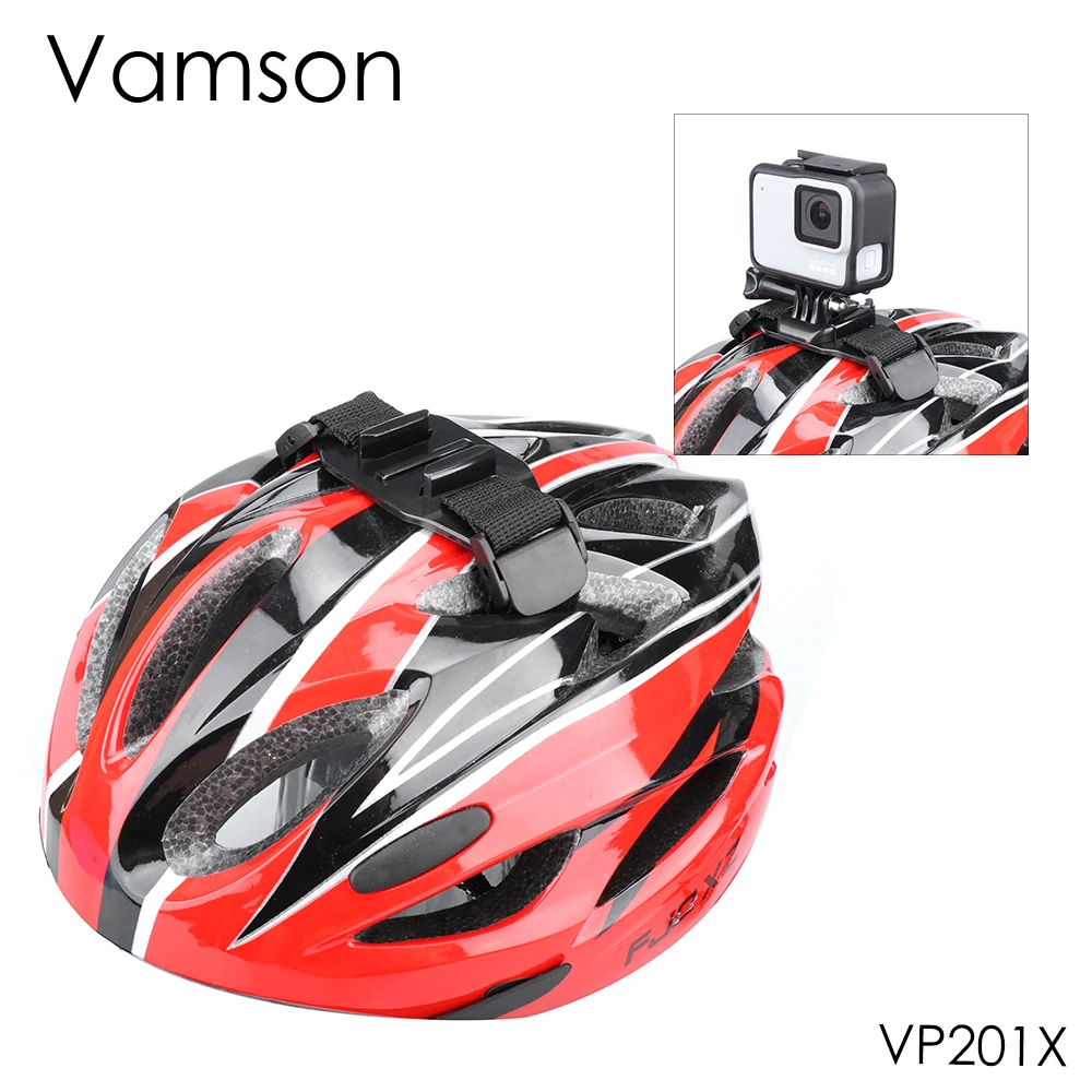 Vamson для Go Pro Hero 7/6/5/8 регулируемый ремень велосипедного шлема держатель ремня