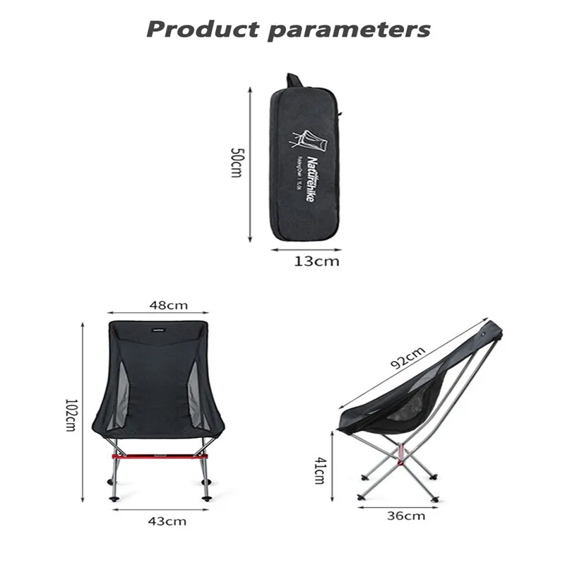 저렴한 NH18Y060-Z 야외 휴대용 접이식 알루미늄 합금 접는 달 의자 캠핑 낚시 바베큐 비치 의자