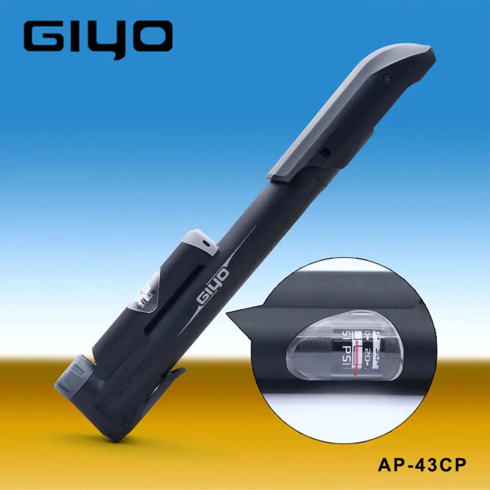 

GIYO Bike Pump GP-43CP Made in Taiwan Pressure Gauge T Type aluminum alloy Bicycle Air Pump Cycling Accessories (A/V) (F/V)