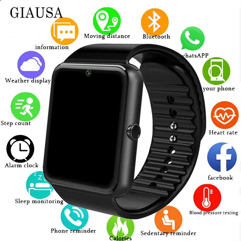 Оригинальные Смарт часы GT08 sim карта Push Message Bluetooth подключение для Android Apple IOS